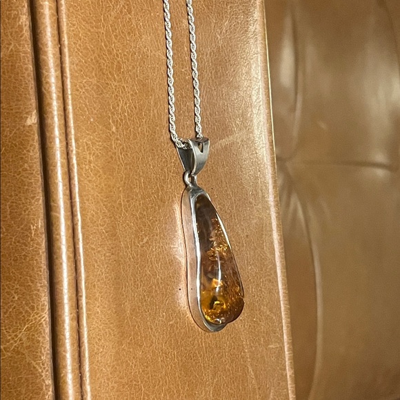 925 amber pendant necklace - Picture 11 of 11